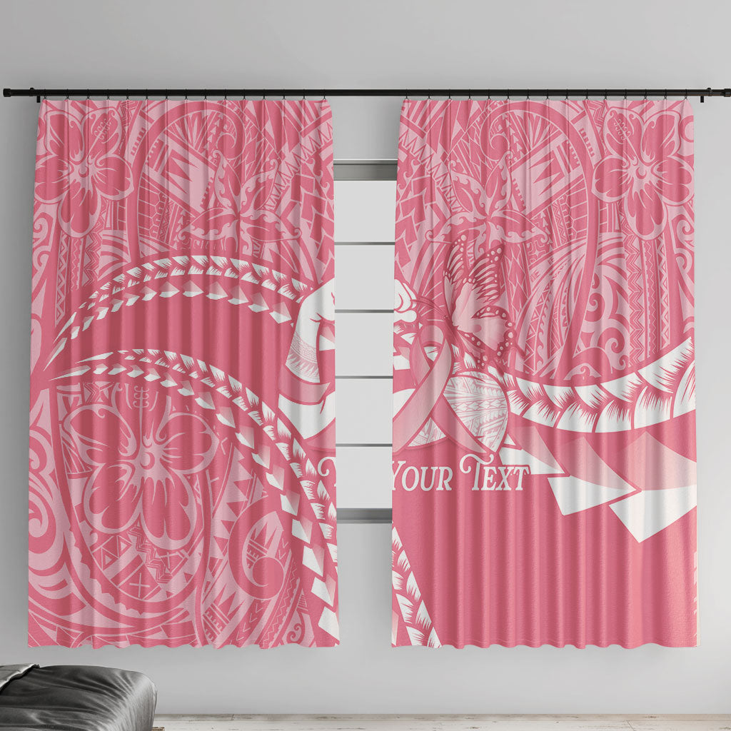 Personalised Polynesia Breast Cancer Awareness Window Curtain Brave Strong Butterfly Pink Ribbon