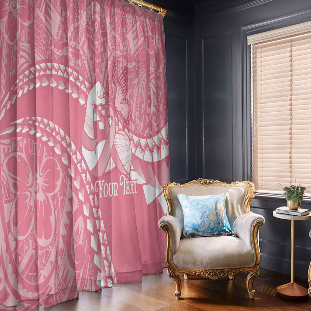 Personalised Polynesia Breast Cancer Awareness Window Curtain Brave Strong Butterfly Pink Ribbon