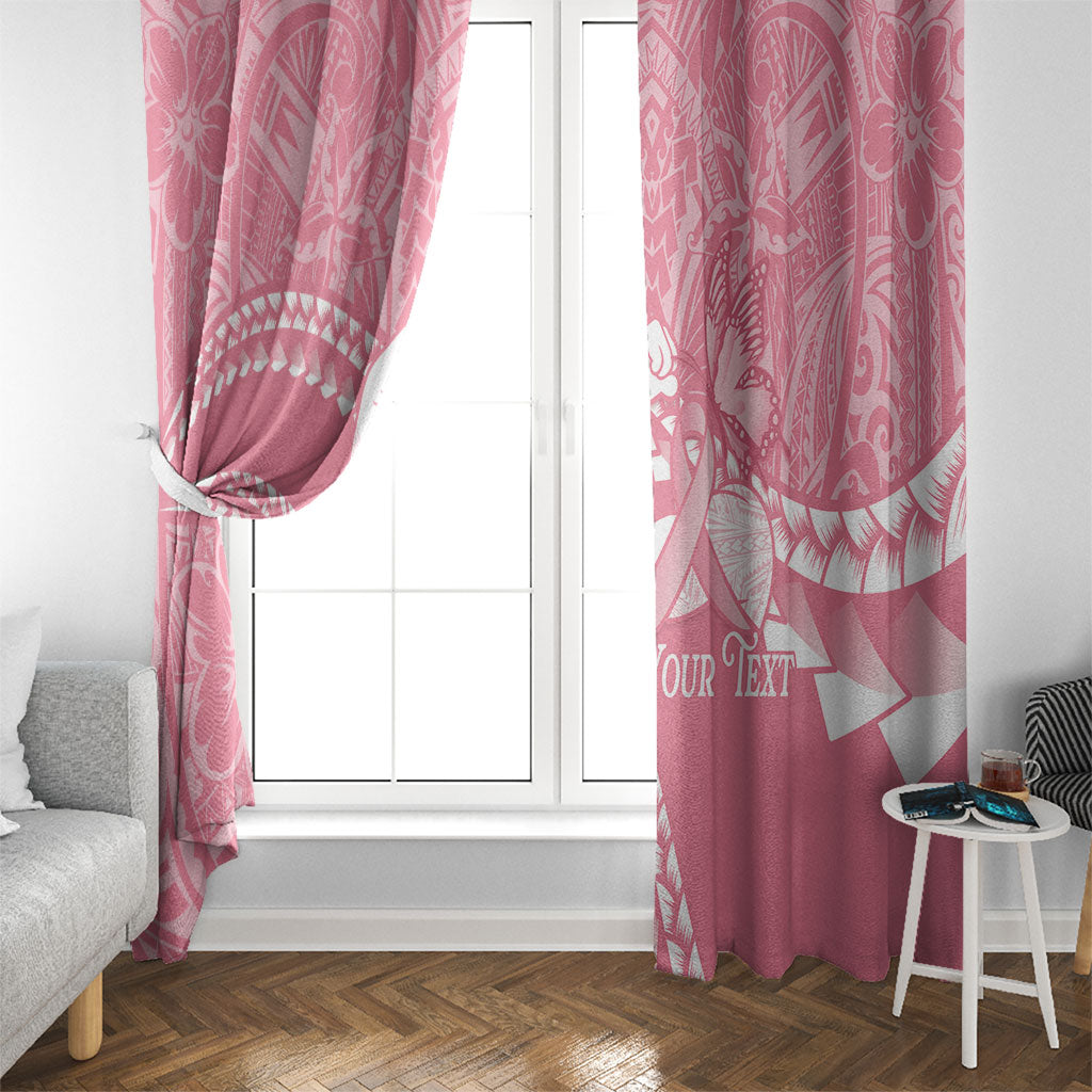 Personalised Polynesia Breast Cancer Awareness Window Curtain Brave Strong Butterfly Pink Ribbon