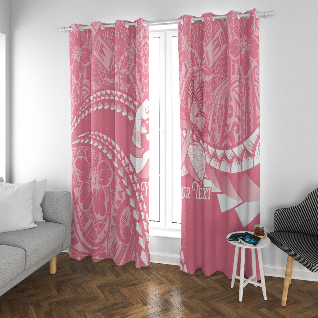 Personalised Polynesia Breast Cancer Awareness Window Curtain Brave Strong Butterfly Pink Ribbon