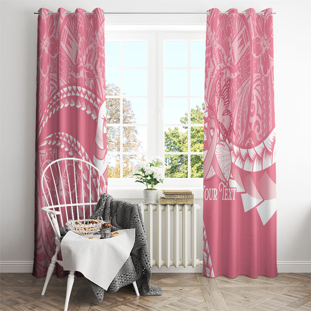 Personalised Polynesia Breast Cancer Awareness Window Curtain Brave Strong Butterfly Pink Ribbon