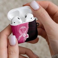 Polynesia Breast Cancer Awareness AirPods Case Fight With Hope Pink Ribbon Boxing Gloves
