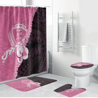 Polynesia Breast Cancer Awareness Bathroom Set Fight With Hope Pink Ribbon Boxing Gloves