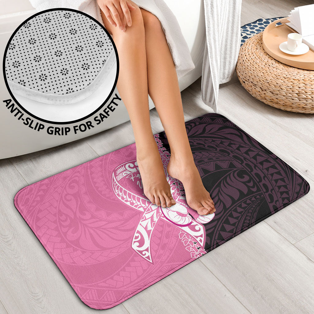 Polynesia Breast Cancer Awareness Bathroom Set Fight With Hope Pink Ribbon Boxing Gloves