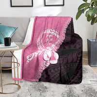 Polynesia Breast Cancer Awareness Blanket Fight With Hope Pink Ribbon Boxing Gloves