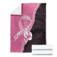 Polynesia Breast Cancer Awareness Blanket Fight With Hope Pink Ribbon Boxing Gloves