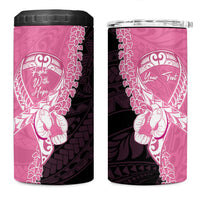 Personalised Polynesia Breast Cancer Awareness 4 in 1 Can Cooler Tumbler Fight With Hope Pink Ribbon Boxing Gloves