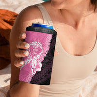 Personalised Polynesia Breast Cancer Awareness 4 in 1 Can Cooler Tumbler Fight With Hope Pink Ribbon Boxing Gloves