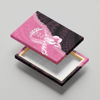 Polynesia Breast Cancer Awareness Canvas Wall Art Fight With Hope Pink Ribbon Boxing Gloves