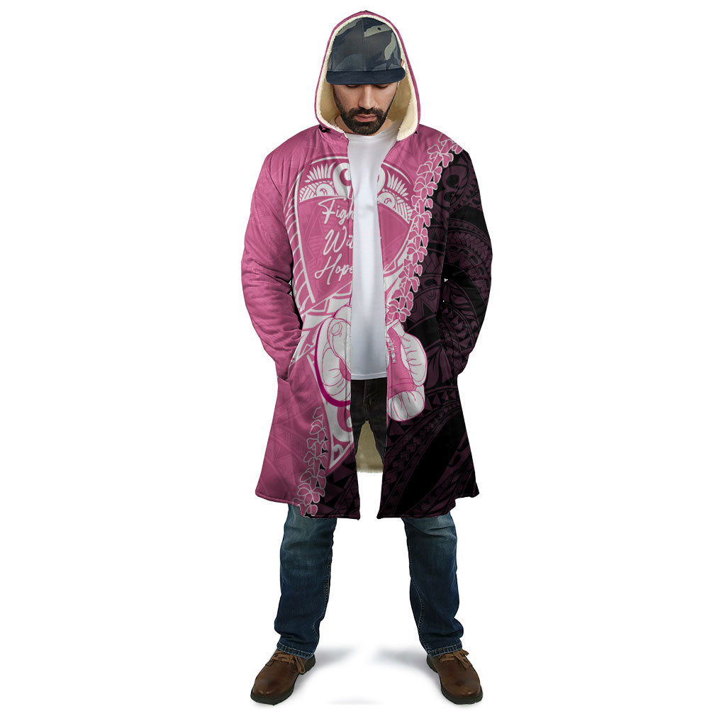 Personalised Polynesia Breast Cancer Awareness Cloak Fight With Hope Pink Ribbon Boxing Gloves