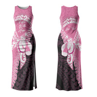 Personalised Polynesia Breast Cancer Awareness Couples Matching Tank Maxi Dress and Hawaiian Shirt Fight With Hope Pink Ribbon Boxing Gloves