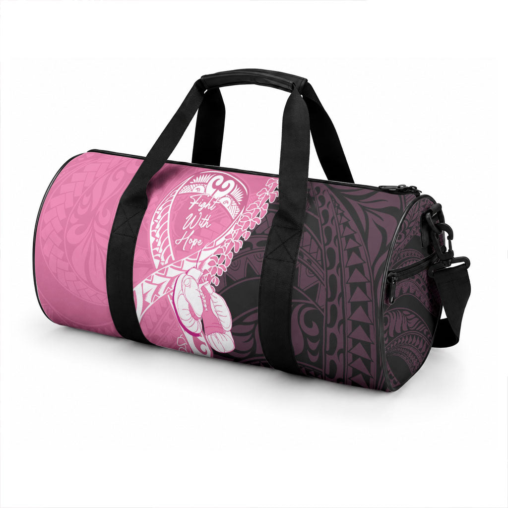 Polynesia Breast Cancer Awareness Duffle Bag Fight With Hope Pink Ribbon Boxing Gloves