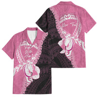 Personalised Polynesia Breast Cancer Awareness Family Matching Tank Maxi Dress and Hawaiian Shirt Fight With Hope Pink Ribbon Boxing Gloves