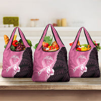 Polynesia Breast Cancer Awareness Grocery Bag Fight With Hope Pink Ribbon Boxing Gloves