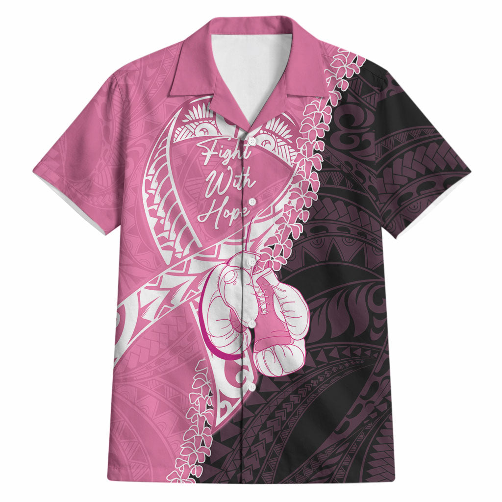 Personalised Polynesia Breast Cancer Awareness Hawaiian Shirt Fight With Hope Pink Ribbon Boxing Gloves