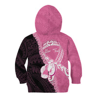 Personalised Polynesia Breast Cancer Awareness Kid Hoodie Fight With Hope Pink Ribbon Boxing Gloves