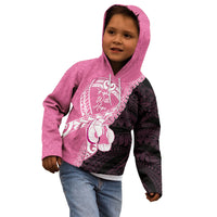 Personalised Polynesia Breast Cancer Awareness Kid Hoodie Fight With Hope Pink Ribbon Boxing Gloves