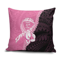 Polynesia Breast Cancer Awareness Pillow Cover Fight With Hope Pink Ribbon Boxing Gloves