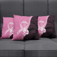 Polynesia Breast Cancer Awareness Pillow Cover Fight With Hope Pink Ribbon Boxing Gloves