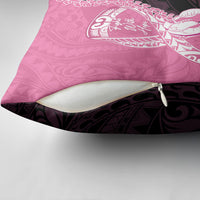 Polynesia Breast Cancer Awareness Pillow Cover Fight With Hope Pink Ribbon Boxing Gloves