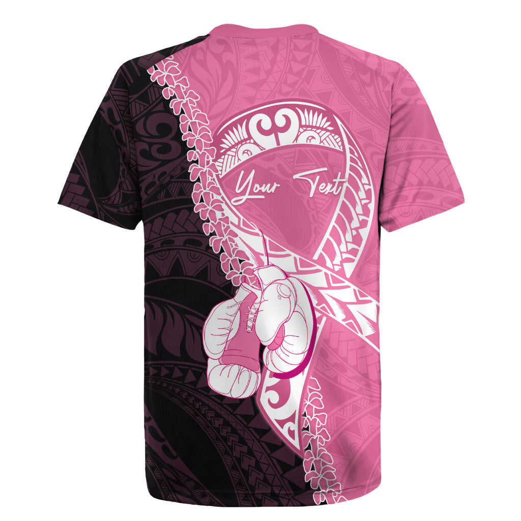 Personalised Polynesia Breast Cancer Awareness Rugby Jersey Fight With Hope Pink Ribbon Boxing Gloves