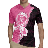 Personalised Polynesia Breast Cancer Awareness Rugby Jersey Fight With Hope Pink Ribbon Boxing Gloves