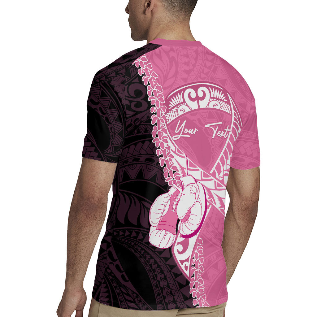 Personalised Polynesia Breast Cancer Awareness Rugby Jersey Fight With Hope Pink Ribbon Boxing Gloves