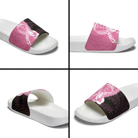 Polynesia Breast Cancer Awareness Slide Sandals Fight With Hope Pink Ribbon Boxing Gloves
