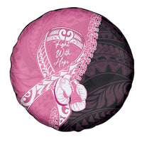 Polynesia Breast Cancer Awareness Spare Tire Cover Fight With Hope Pink Ribbon Boxing Gloves