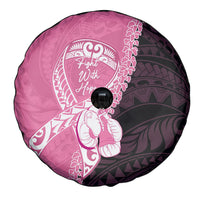 Polynesia Breast Cancer Awareness Spare Tire Cover Fight With Hope Pink Ribbon Boxing Gloves