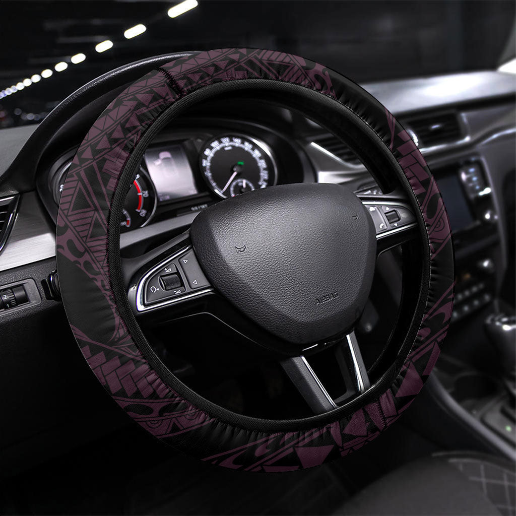 Polynesia Breast Cancer Awareness Steering Wheel Cover Fight With Hope Pink Ribbon Boxing Gloves