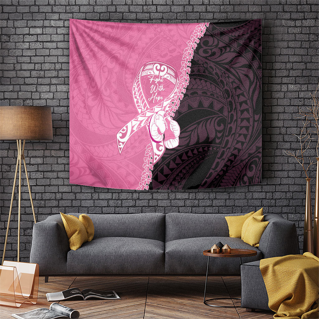 Polynesia Breast Cancer Awareness Tapestry Fight With Hope Pink Ribbon Boxing Gloves
