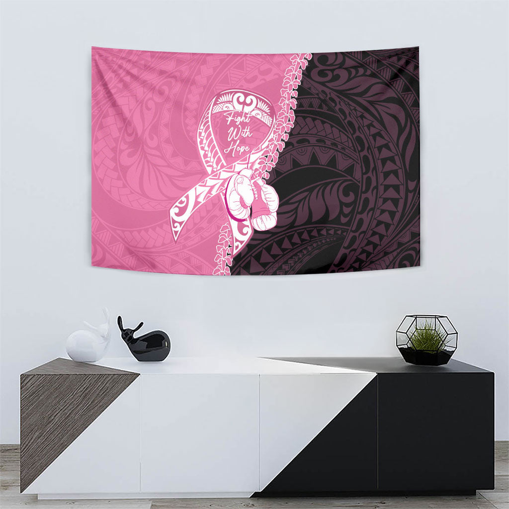 Polynesia Breast Cancer Awareness Tapestry Fight With Hope Pink Ribbon Boxing Gloves