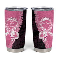 Personalised Polynesia Breast Cancer Awareness Tumbler Cup Fight With Hope Pink Ribbon Boxing Gloves