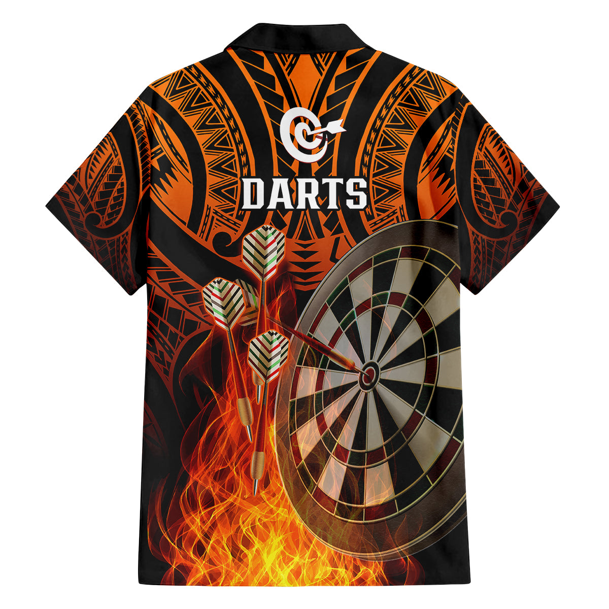 Personalised Polynesian Darts Family Matching Off Shoulder Maxi Dress and Hawaiian Shirt Fire Burning With Tribal Tattoo LT14 - Polynesian Pride