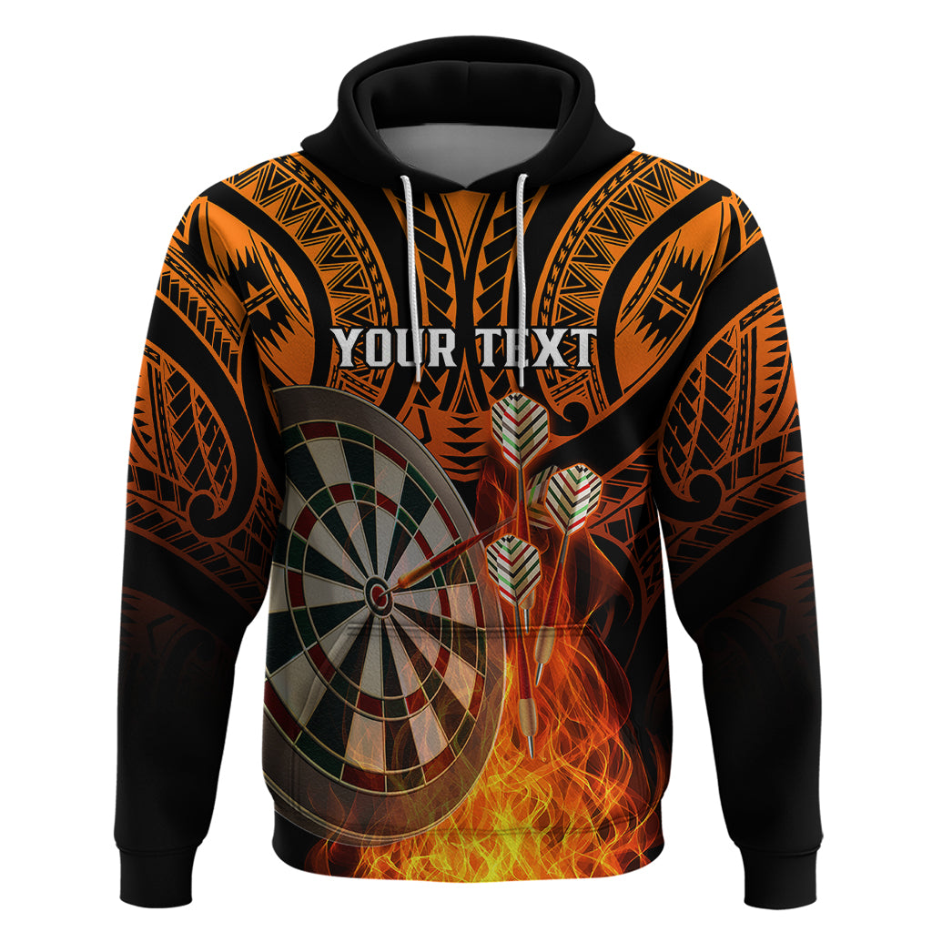 Personalised Polynesian Darts Hoodie Fire Burning With Tribal Tattoo L -  Polynesian Pride