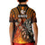 Personalised Polynesian Darts Kid Polo Shirt Fire Burning With Tribal Tattoo LT14 - Polynesian Pride