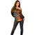 Personalised Polynesian Darts Off Shoulder Sweater Fire Burning With Tribal Tattoo LT14 - Polynesian Pride