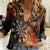 Personalised Polynesian Darts Women Casual Shirt Fire Burning With Tribal Tattoo LT14 Female Orange - Polynesian Pride