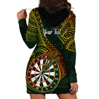 Personalised Polynesian Darts Hoodie Dress Dart Lovers Tribal Pattern Mix Tropical Leaves LT14 - Polynesian Pride