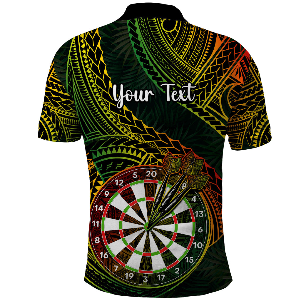 Personalised Polynesian Darts Polo Shirt Dart Lovers Tribal Pattern Mix Tropical Leaves LT14 - Polynesian Pride