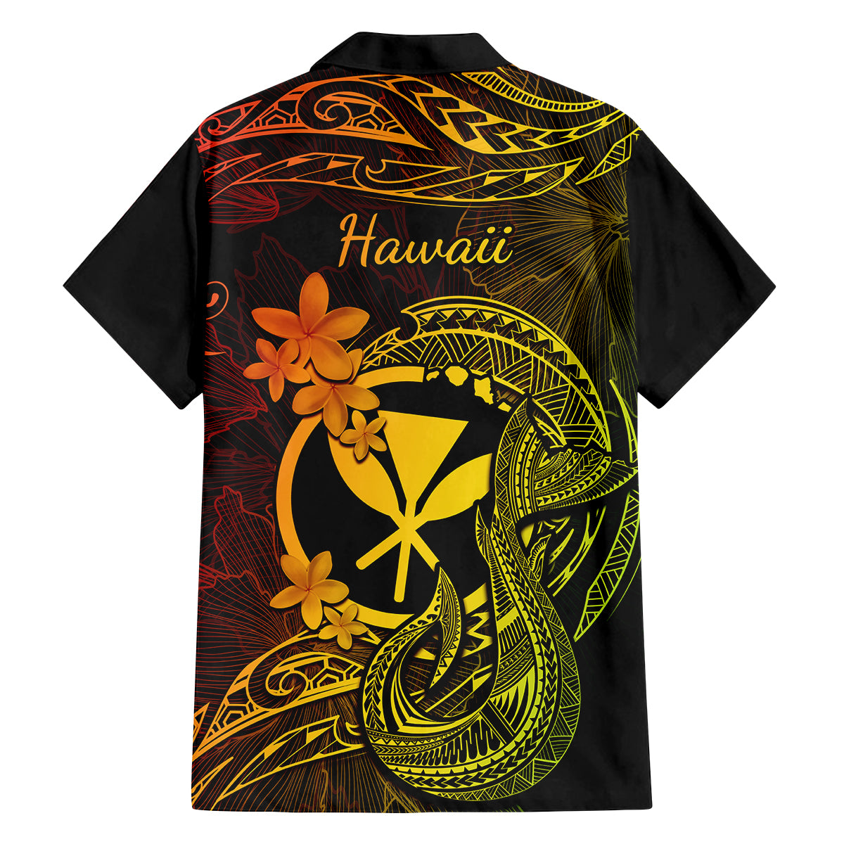 Hawaii Kid Hawaiian Shirt Fish Hook Tattoo Mix Polynesian Plumeria Reggae Version LT14 - Polynesian Pride