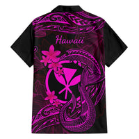 Hawaii Family Matching Puletasi Dress and Hawaiian Shirt Fish Hook Tattoo Mix Polynesian Plumeria Pink Version LT14 - Polynesian Pride