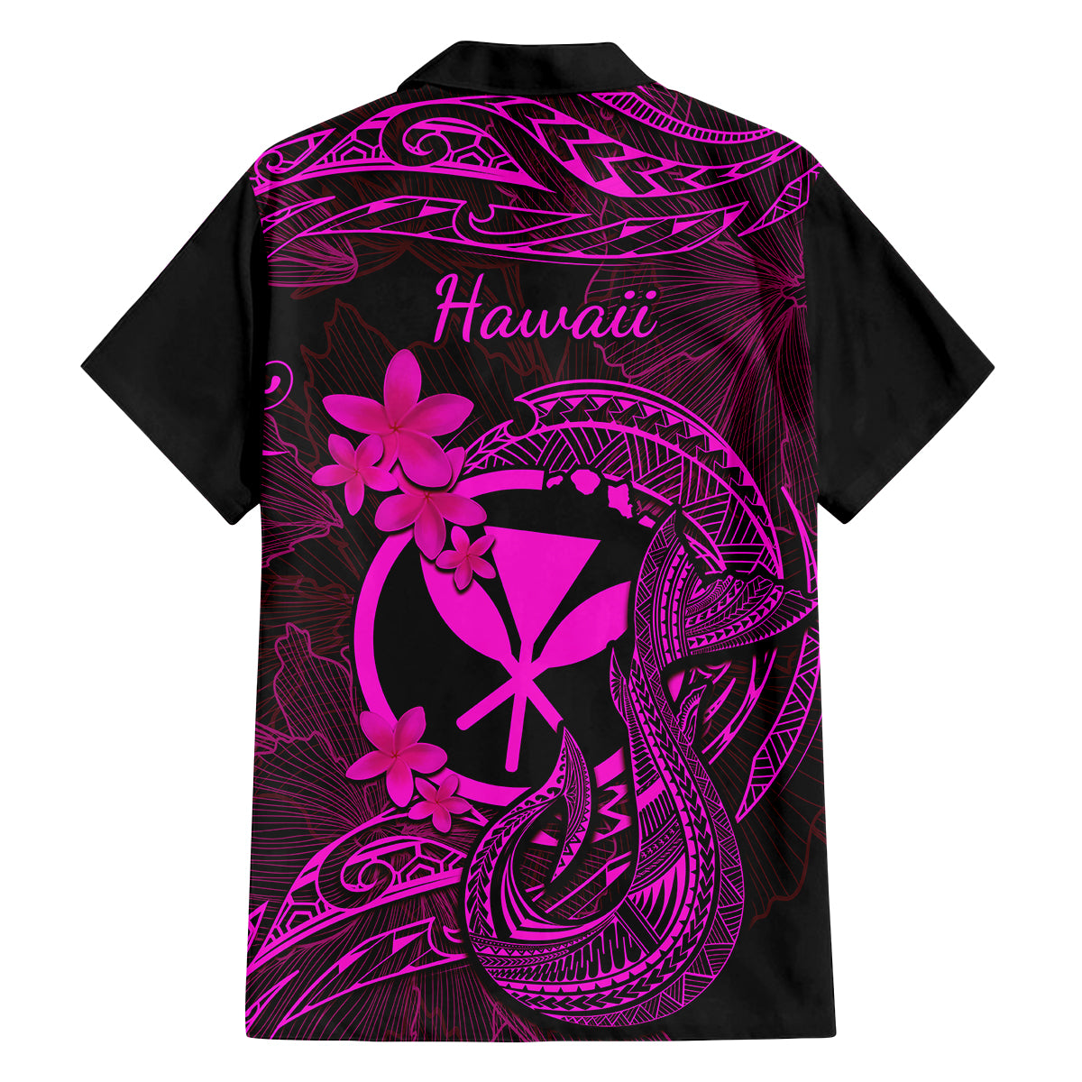 Hawaii Family Matching Summer Maxi Dress and Hawaiian Shirt Fish Hook Tattoo Mix Polynesian Plumeria Pink Version LT14 - Polynesian Pride