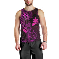 Hawaii Men Tank Top Fish Hook Tattoo Mix Polynesian Plumeria Pink Version LT14 - Polynesian Pride
