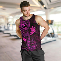 Hawaii Men Tank Top Fish Hook Tattoo Mix Polynesian Plumeria Pink Version LT14 - Polynesian Pride