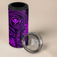 Hawaii 4 in 1 Can Cooler Tumbler Fish Hook Tattoo Mix Polynesian Plumeria Purple Version