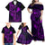 Hawaii Family Matching Off Shoulder Maxi Dress and Hawaiian Shirt Fish Hook Tattoo Mix Polynesian Plumeria Purple Version LT14 - Polynesian Pride