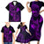 Hawaii Family Matching Short Sleeve Bodycon Dress and Hawaiian Shirt Fish Hook Tattoo Mix Polynesian Plumeria Purple Version LT14 - Polynesian Pride