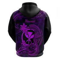 Hawaii Hoodie Fish Hook Tattoo Mix Polynesian Plumeria Purple Version LT14 - Polynesian Pride